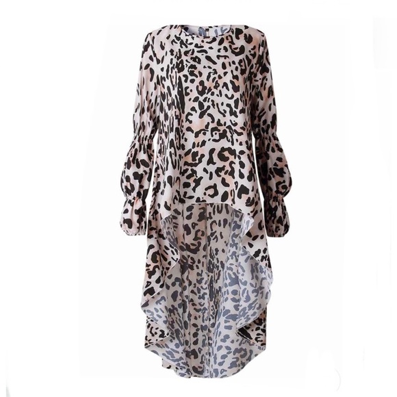 Animal Print High Low Blouse - Picture 3 of 4